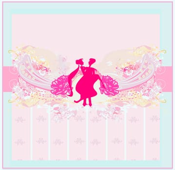 elegant wedding invitation with wedding couple