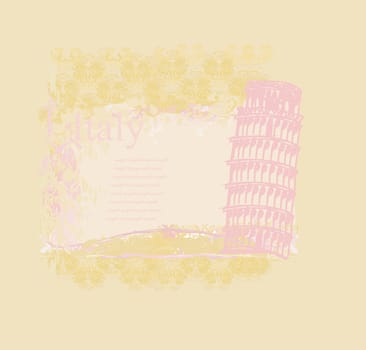 vector pisa tower grunge background