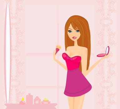 girl make up at home