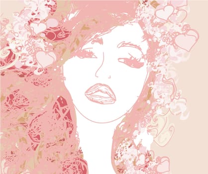 Abstract Beautiful Woman portrait poster