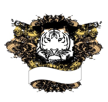 Abstracted grunge Tiger illustration