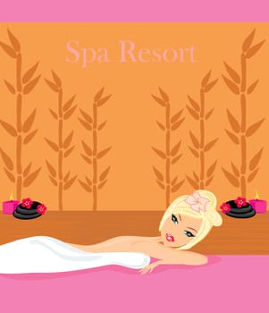pretty girl enjoying elegant spa