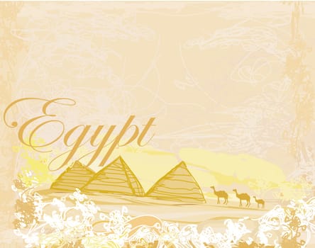 old paper with pyramids giza