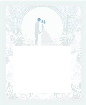 elegant wedding invitation with wedding couple