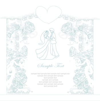elegant invitation wedding with dancing couple background