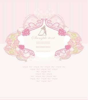 elegant wedding invitation with wedding couple