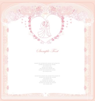 elegant invitation wedding with dancing couple background