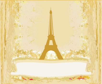 vintage retro Eiffel in Paris card