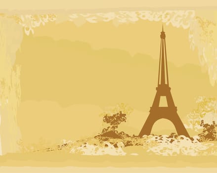 vintage retro Eiffel in Paris card