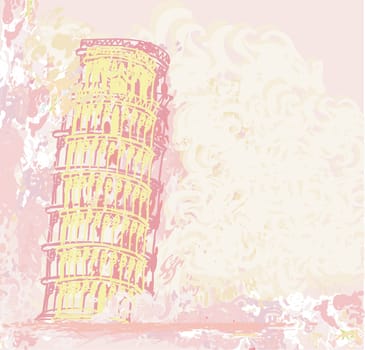 vintage vector pisa tower background