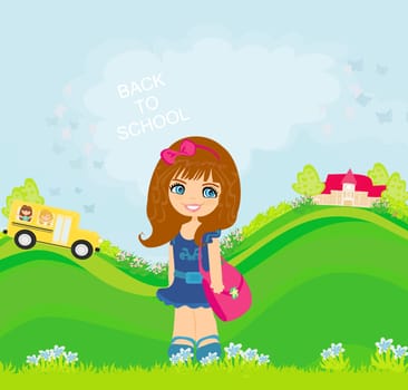 little girl going to school