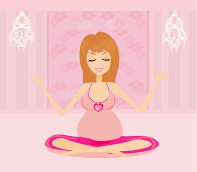 yoga for pregnant woman in lotus position