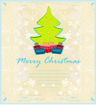 Abstract elegant grunge christmas tree card