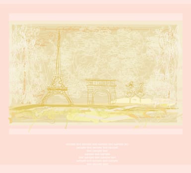 vintage retro Eiffel in Paris card