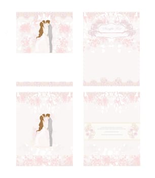 elegant wedding invitation with wedding  couple set
