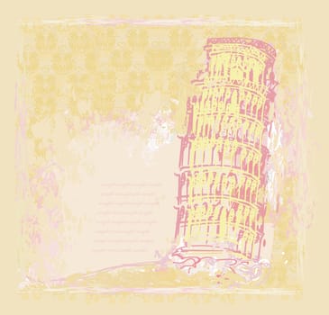 vintage vector pisa tower background