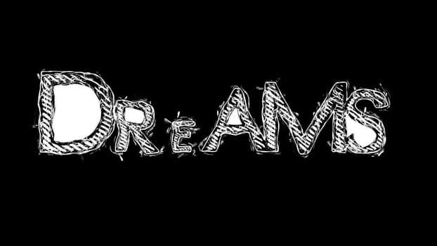 Dreams text hand drawn animation,Dreams text hand drawn animation