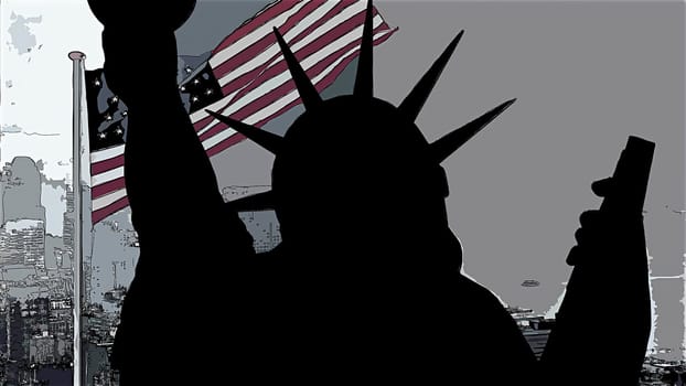 Statue of liberty hand draw digital art,Statue of liberty hand draw digital art