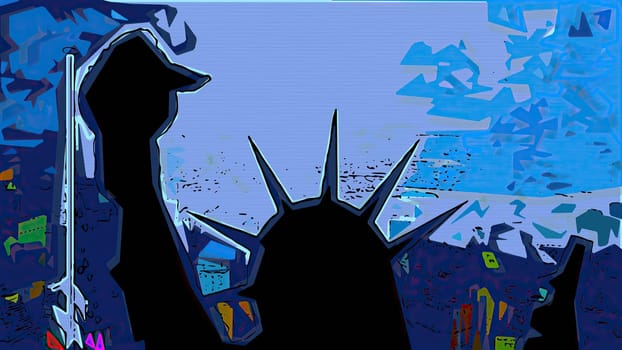 New York Statue of Liberty in a Pop Art Style,New York Statue of Liberty in a Pop Art Style
