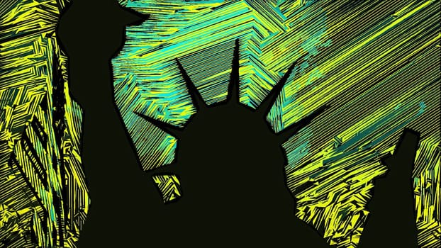 New York Statue of Liberty in a Pop Art Style ,New York Statue of Liberty in a Pop Art Style