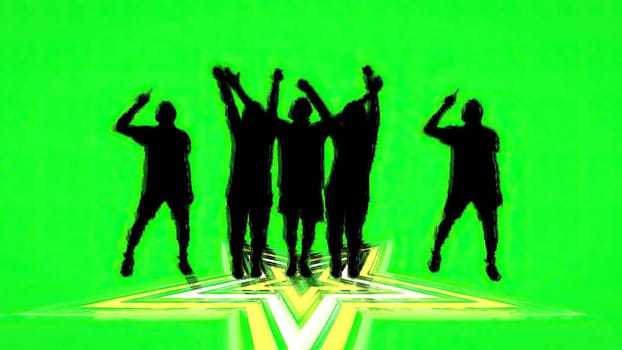 People dancing hand draw digital art,People dancing hand draw digital art