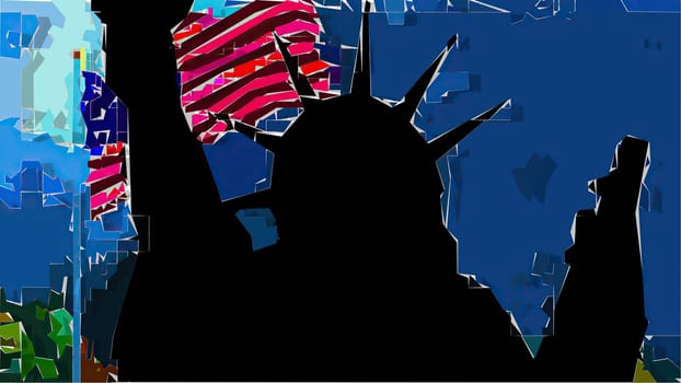 New York Statue of Liberty in a Pop Art Style ,New York Statue of Liberty in a Pop Art Style