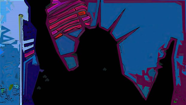 New York Statue of Liberty in a Pop Art Style,New York Statue of Liberty in a Pop Art Style