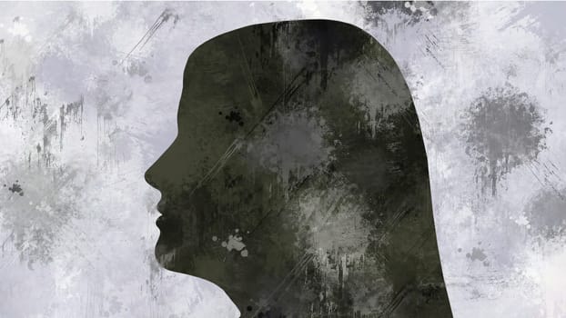 Surreal  Portrait of Woman silhouette,Surreal  Portrait of Woman silhouette