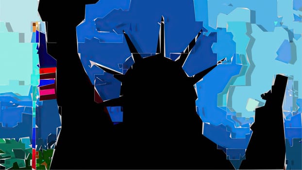 New York Statue of Liberty in a Pop Art Style ,New York Statue of Liberty in a Pop Art Style