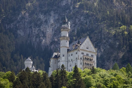 Picturesque spring landscape with the Neuschwanstein Castle, Germany