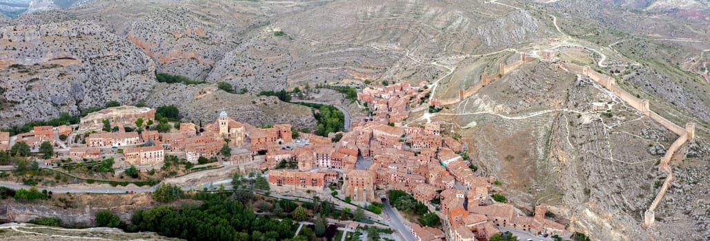 Panoramic view of Albarracin, a picturesque medieval village in Teruel Aragon, Spain