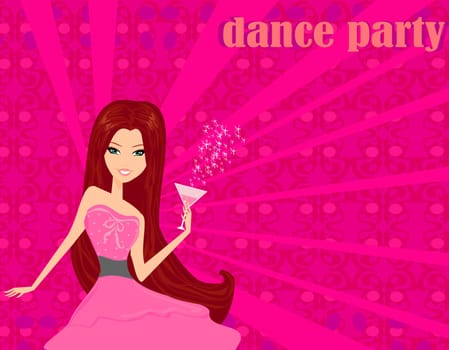 disco party girl with drink