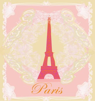 vintage retro Eiffel in Paris card