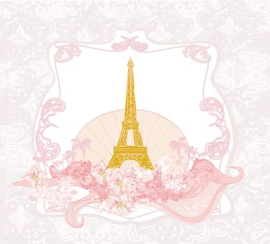 vintage retro Eiffel in Paris card