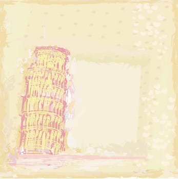 vintage vector pisa tower background