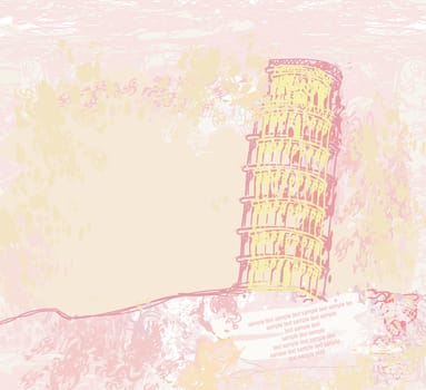 vintage vector pisa tower background