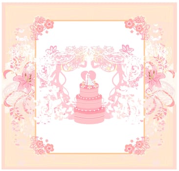 wedding cake card design