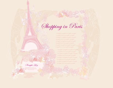 vintage retro Eiffel in Paris card