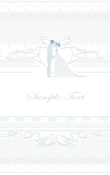 elegant wedding invitation with wedding couple