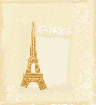 vintage retro Eiffel in Paris card