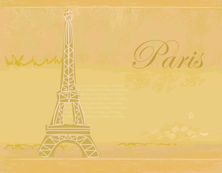 vintage retro Eiffel in Paris card