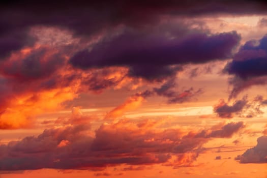 Dramatic sunset sky landscape background.