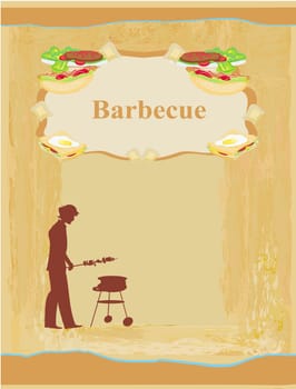 man cooking on his barbecue - Invitation