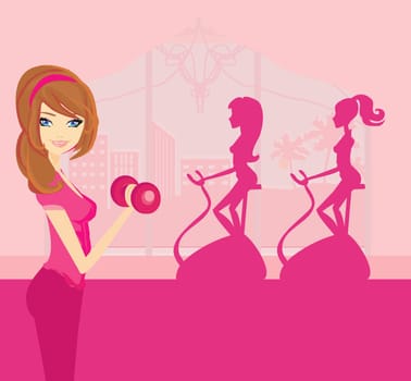 fitness woman exercising in gym