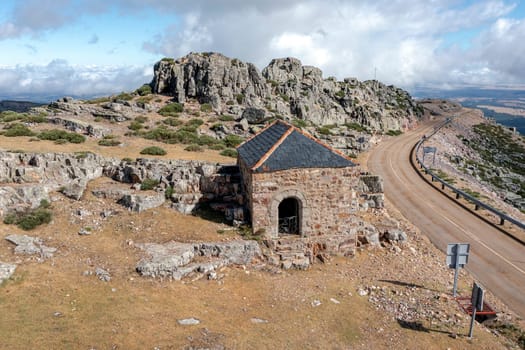 Sanctuary of Our Lady of Pena de Francia, dedicated to Maria, in the municipality of El Cabaco, Salamanca. It is the highest Marian sanctuary in the world. Hermitage of the Christ
