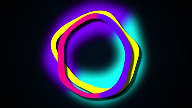 Wiggle colorful circles. Computer generated 3d render