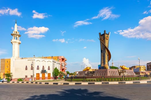 Luxor city centre square, beautiful architecture of Egypt.