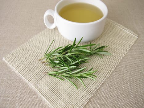 Herbal tea form fresh rosemary herbs