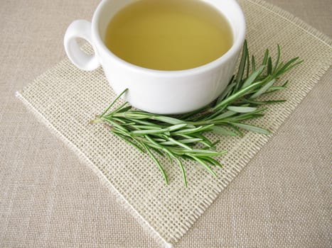 Herbal tea form fresh rosemary herbs