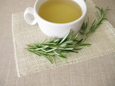 Herbal tea form fresh rosemary herbs